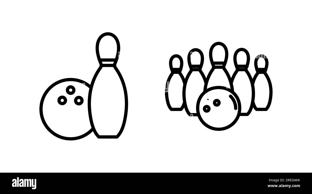 Bowling icon vector. Bowling ball and pin icon. Bowling pins with ball