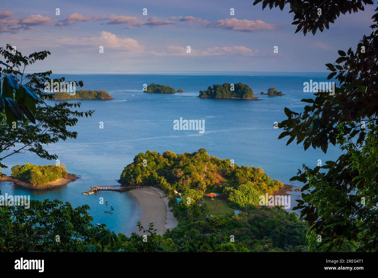 Last evening light at the northeastern side of Coiba Island, Pacific coast, Veraguas province, Republic of Panama, Central America. Stock Photo