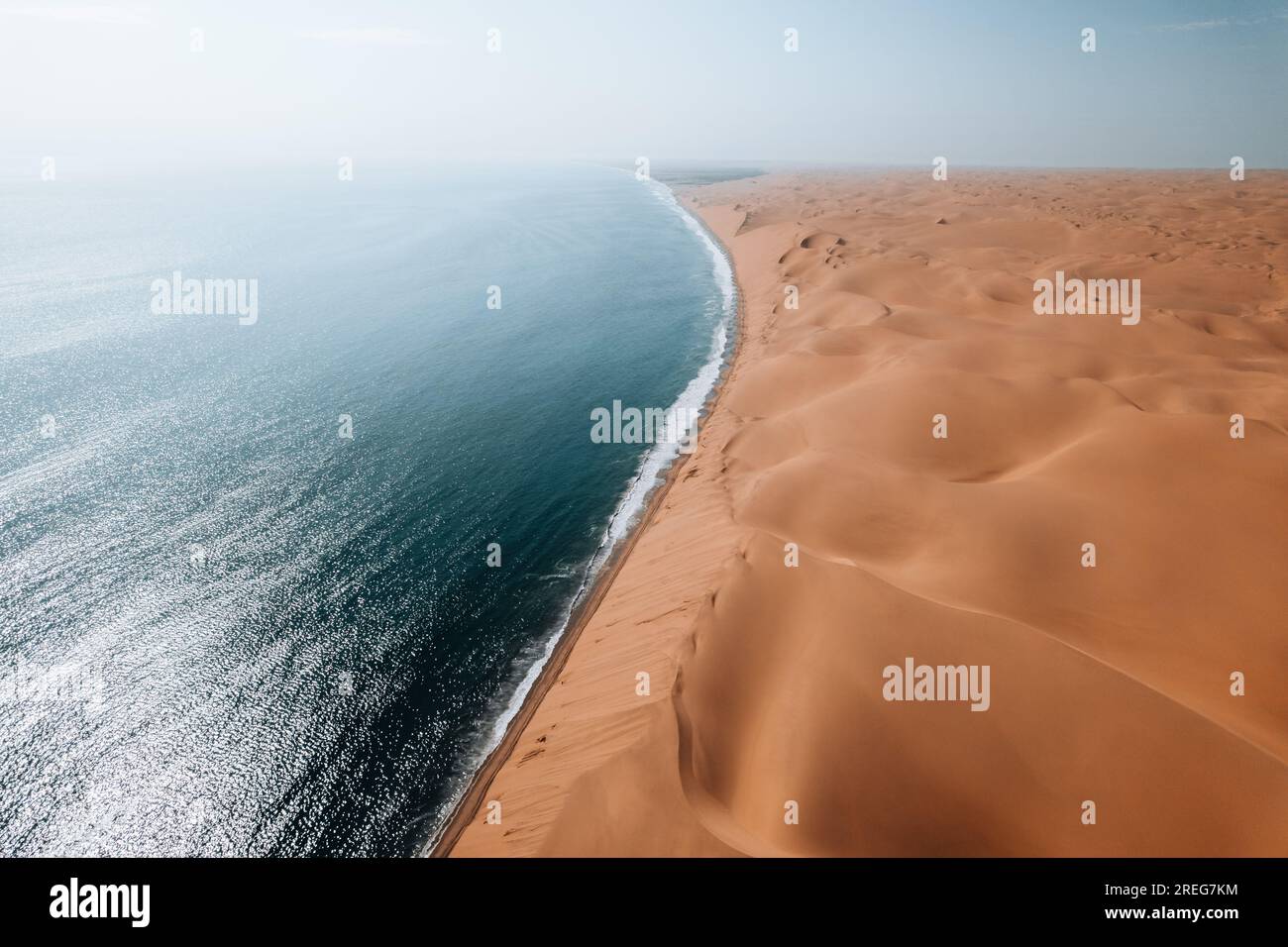 Aerial Drone, Where Desert Meets the Ocean, Sandwich Harbour, Namibia, Africa Stock Photo Alamy