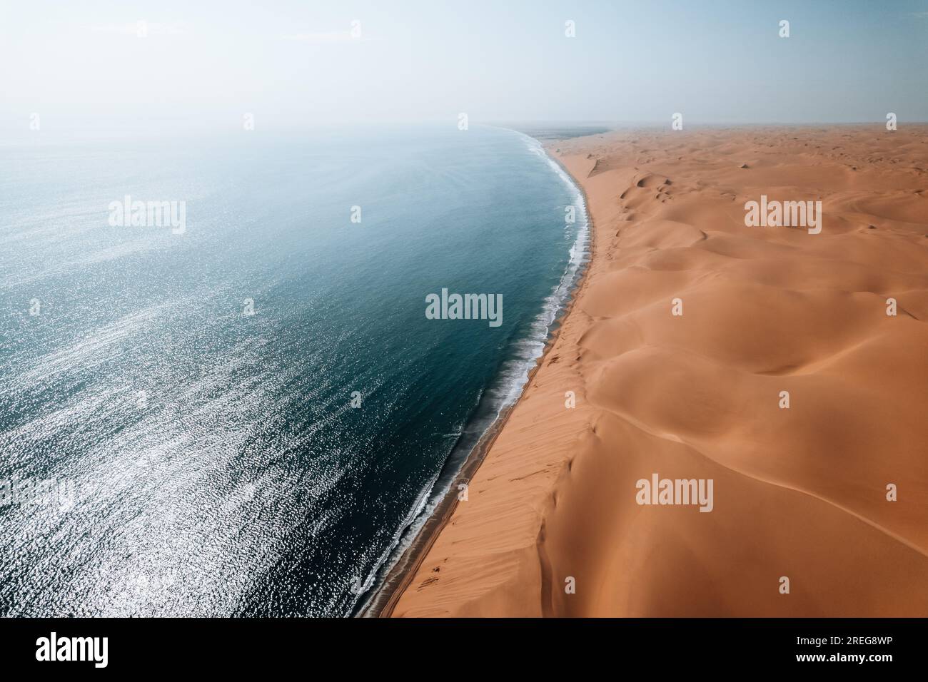 Ocean In Namibia Aerial Drone, Where Desert Meets the Ocean, Sandwich Harbour, Namibia ...
