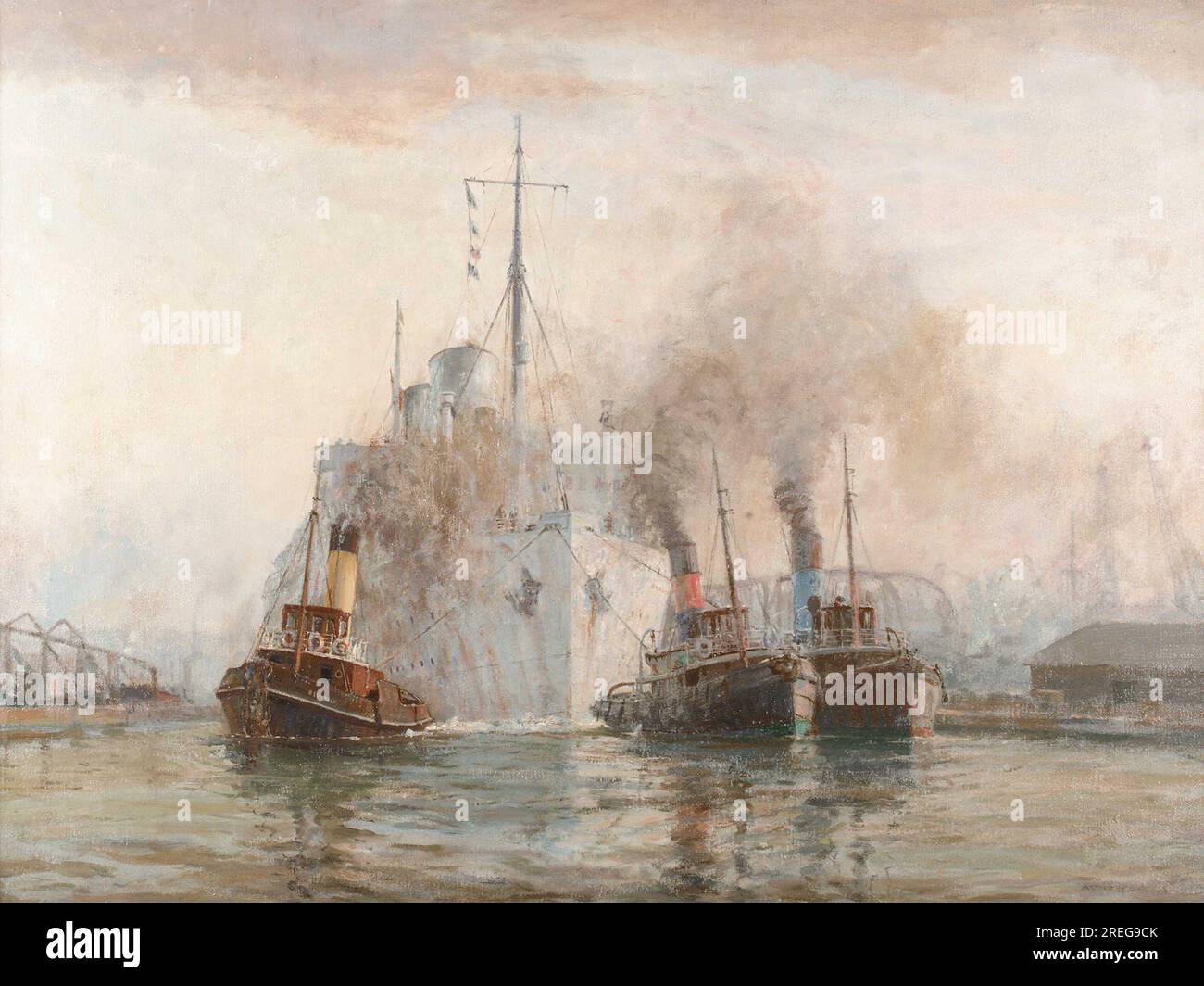 The steamship 'Rangitata' and other vessels  by Arthur James Wetherall Burgess Stock Photo