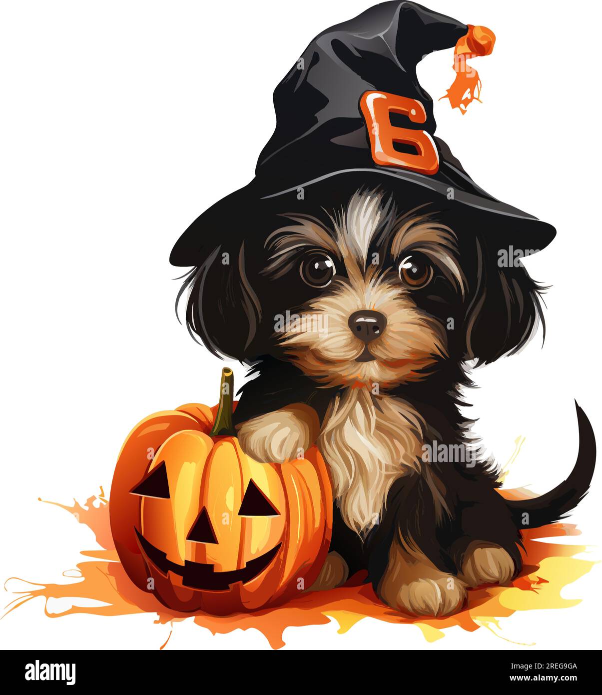 vector cute dog with hat. smiling halloween pumpkins with dog ...