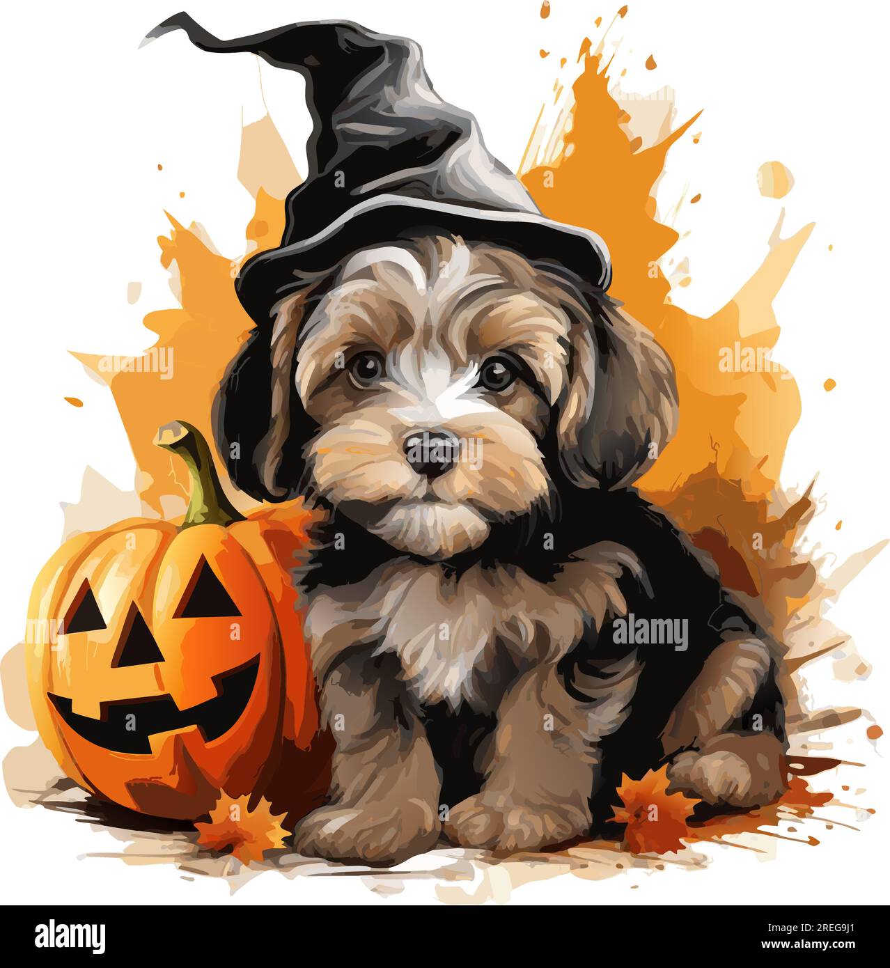 vector cute dog with hat. smiling halloween pumpkins with dog ...