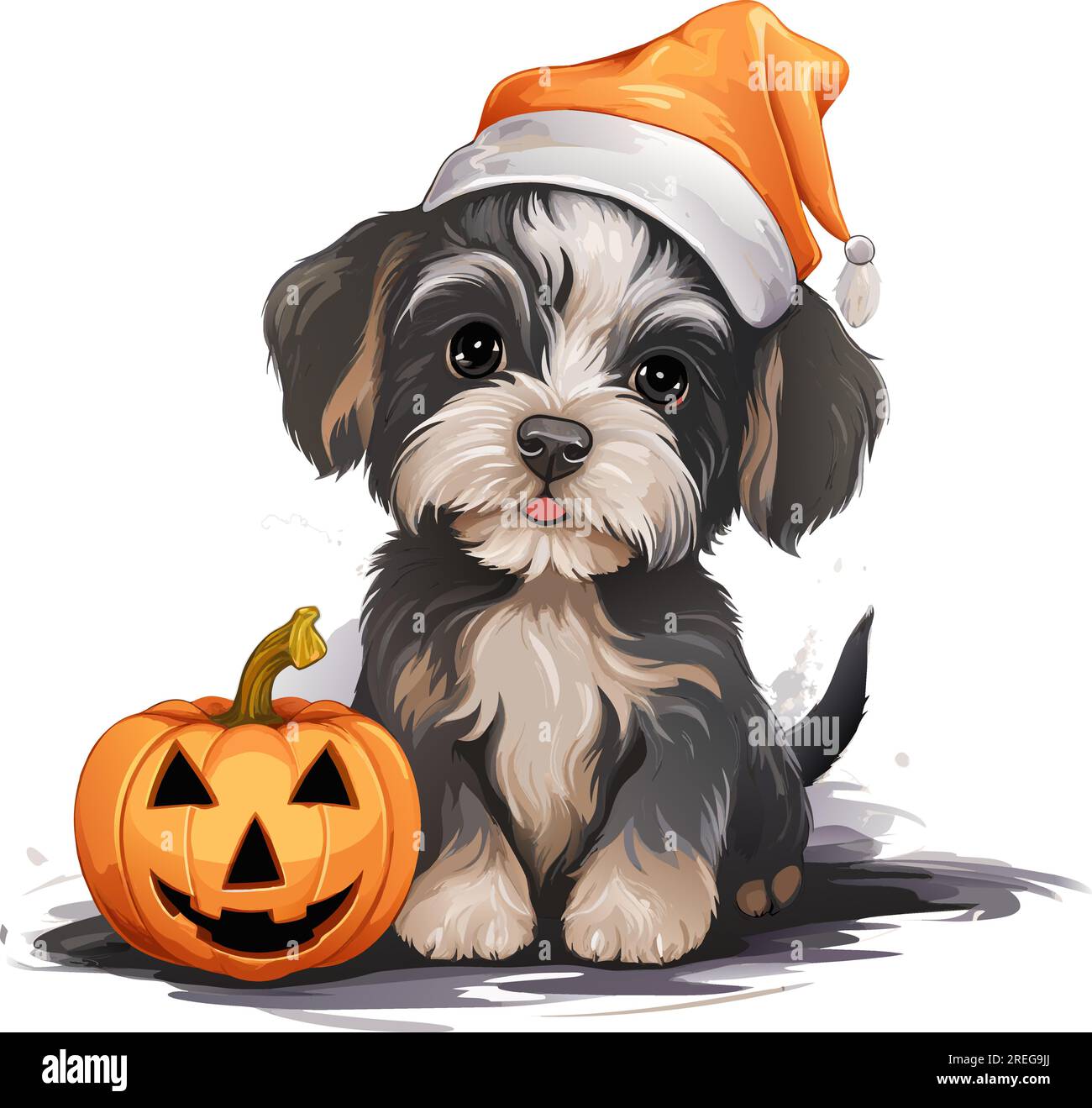 vector cute dog with hat. smiling halloween pumpkins with dog ...