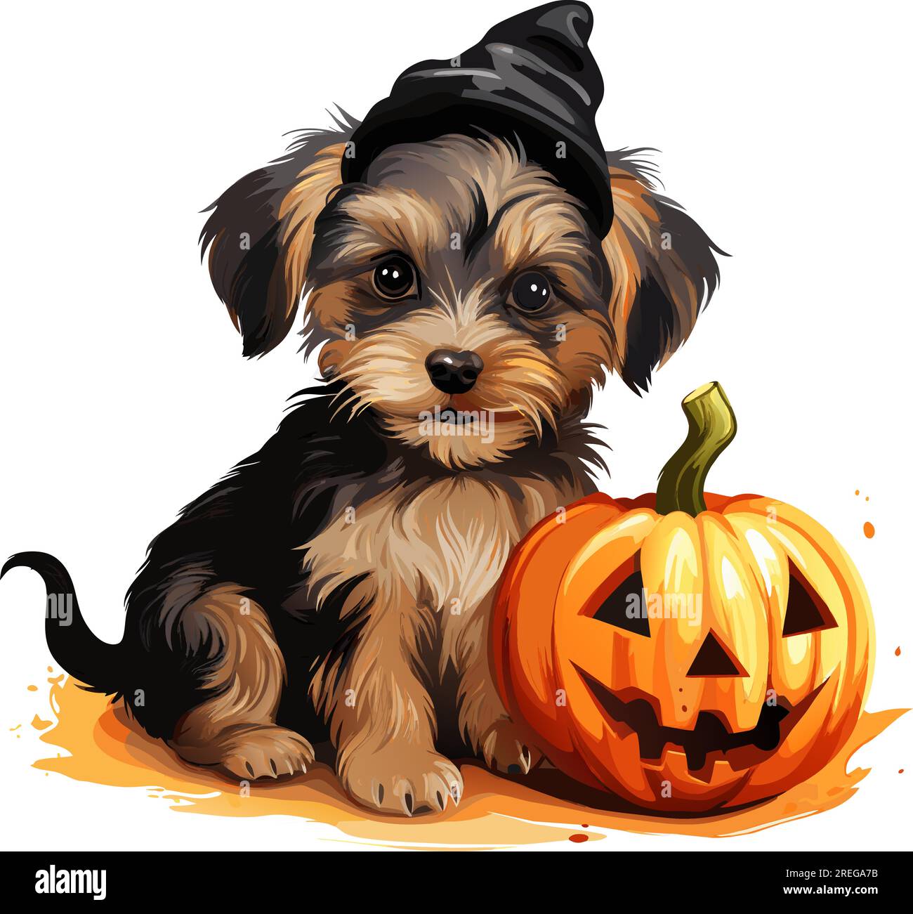 vector cute dog with hat. smiling halloween pumpkins with dog ...