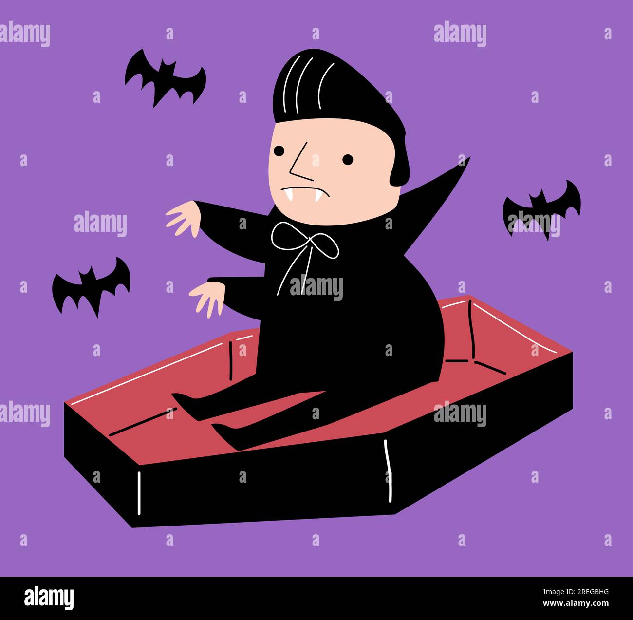 Cute Vector Halloween Characters Vampire Lady Dracula And