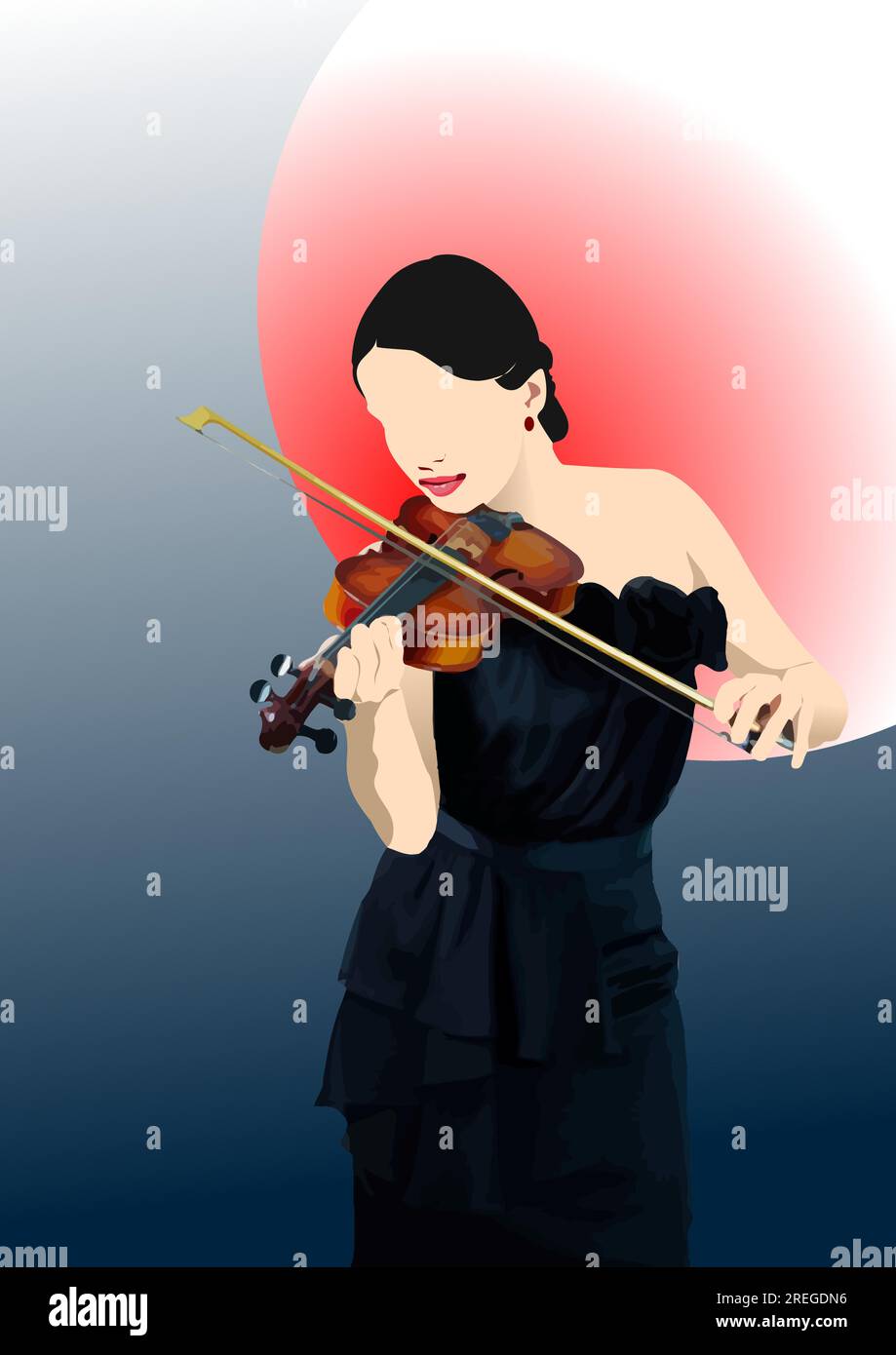 Female violinist portrait Stock Vector Images - Alamy