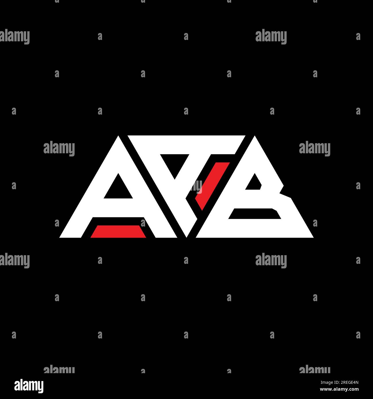 AAB triangle letter logo design with triangle shape. AAB triangle logo design monogram. AAB triangle vector logo template with red color. AAB triangul Stock Vector