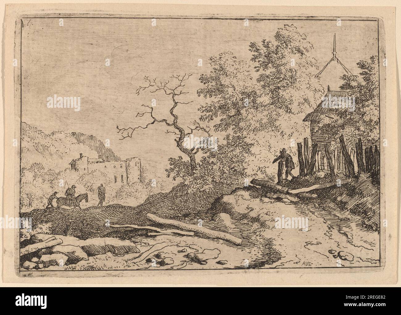 "Allart van Everdingen, Hut with the Remains of a Hedge, probably c