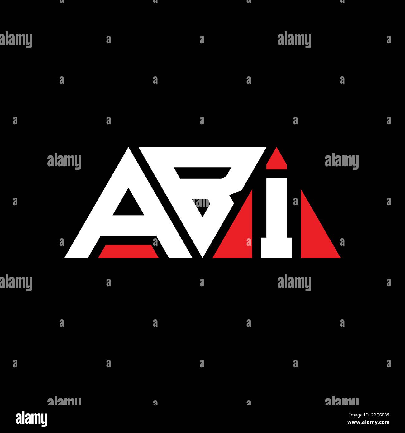 ABI triangle letter logo design with triangle shape. ABI triangle logo design monogram. ABI triangle vector logo template with red color. ABI triangul Stock Vector
