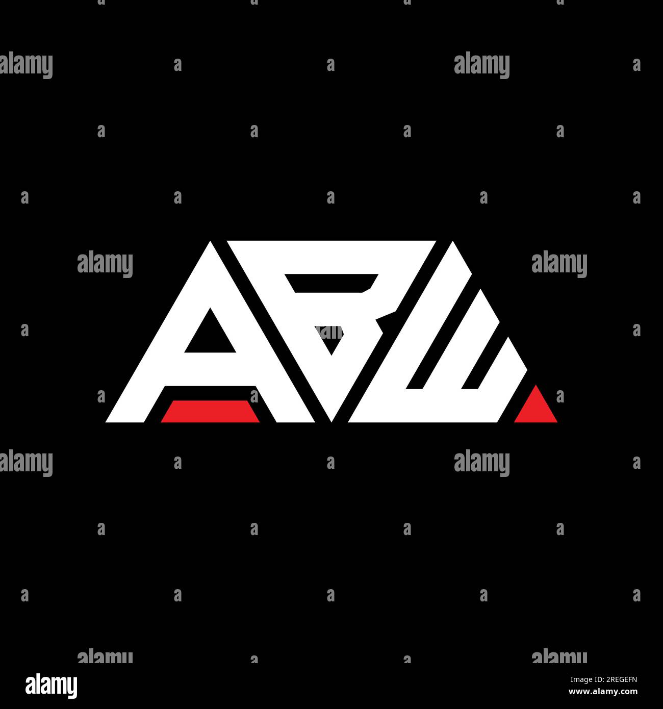 ABW triangle letter logo design with triangle shape. ABW triangle logo