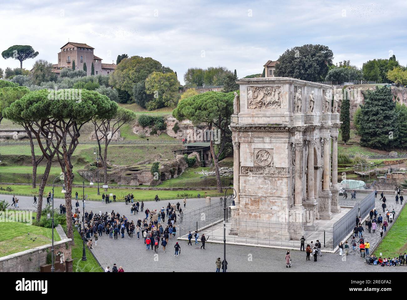 Arc Rome Rome, Italy - 27 Nov, 2022: Arch of Constantine, the Roman Triumphal ...