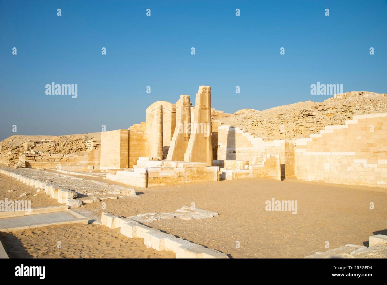 Pyramid of Djoser or Step Pyramid at Saqqara Stock Photo