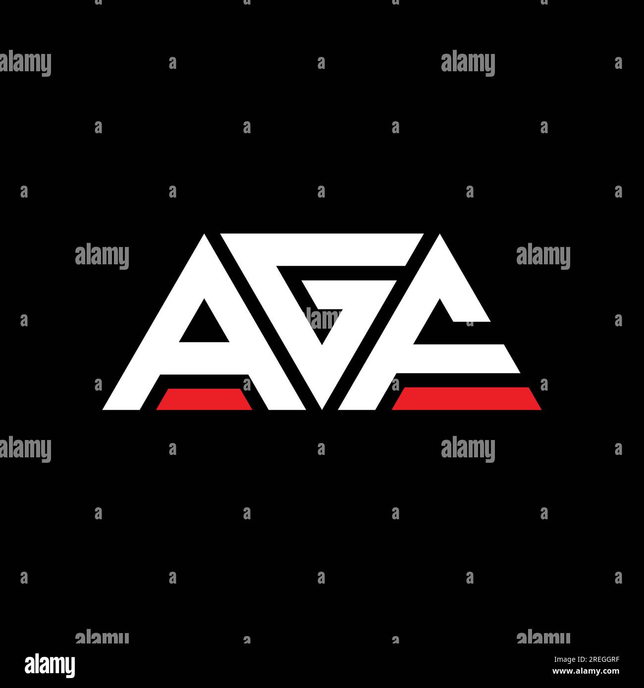 AGF triangle letter logo design with triangle shape. AGF triangle logo