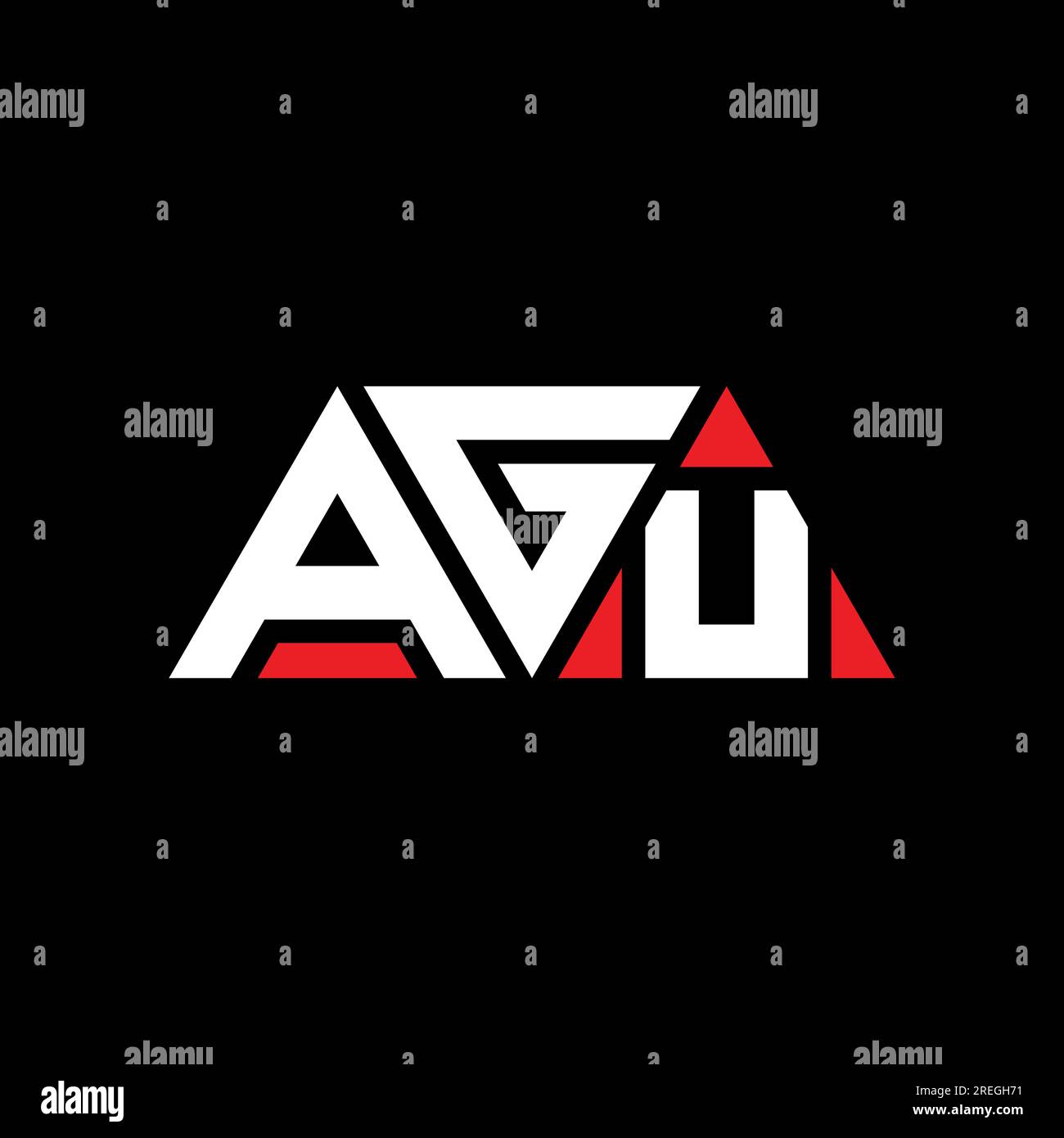 AGU triangle letter logo design with triangle shape. AGU triangle logo