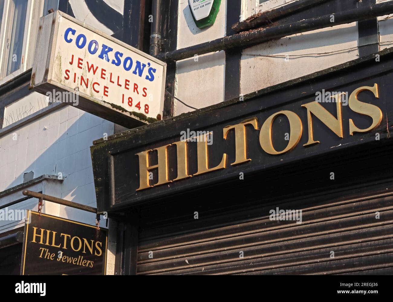 Hiltons Jewellers shopfront in Witton St Northwich town centre, formerly Cookson’s Jewellers established in 1848, Cheshire, England, UK, CW9 5E Stock Photo
