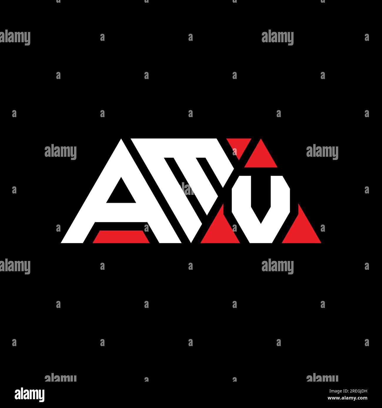 AMV triangle letter logo design with triangle shape. AMV triangle logo