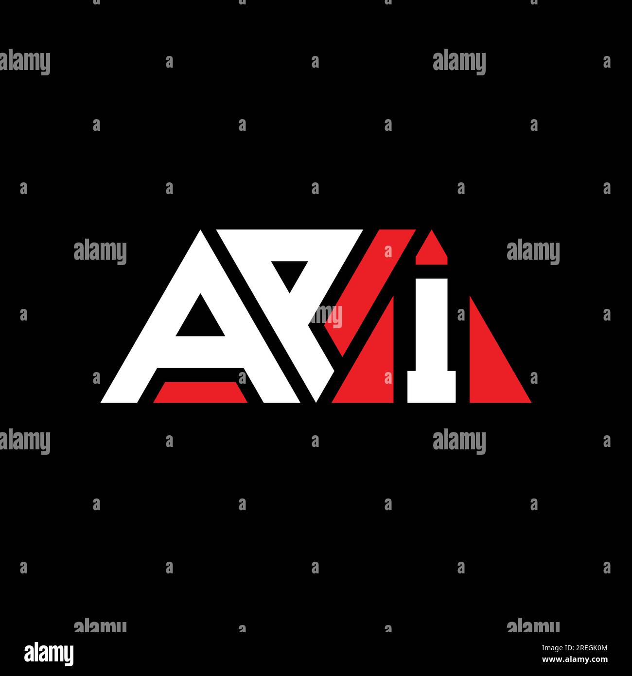API triangle letter logo design with triangle shape. API triangle logo ...