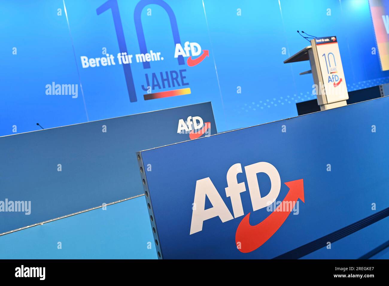 Magdeburg Deutschland 28th July 2023 Logo Logos On The Podium magdeburg-deutschland-28th-july-2023-logo-logos-on-the-podium