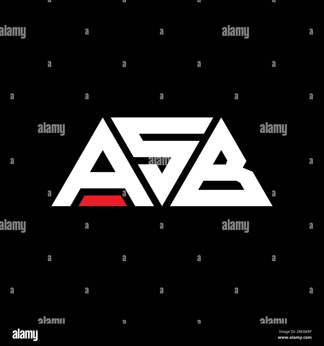 ASB triangle letter logo design with triangle shape. ASB triangle logo