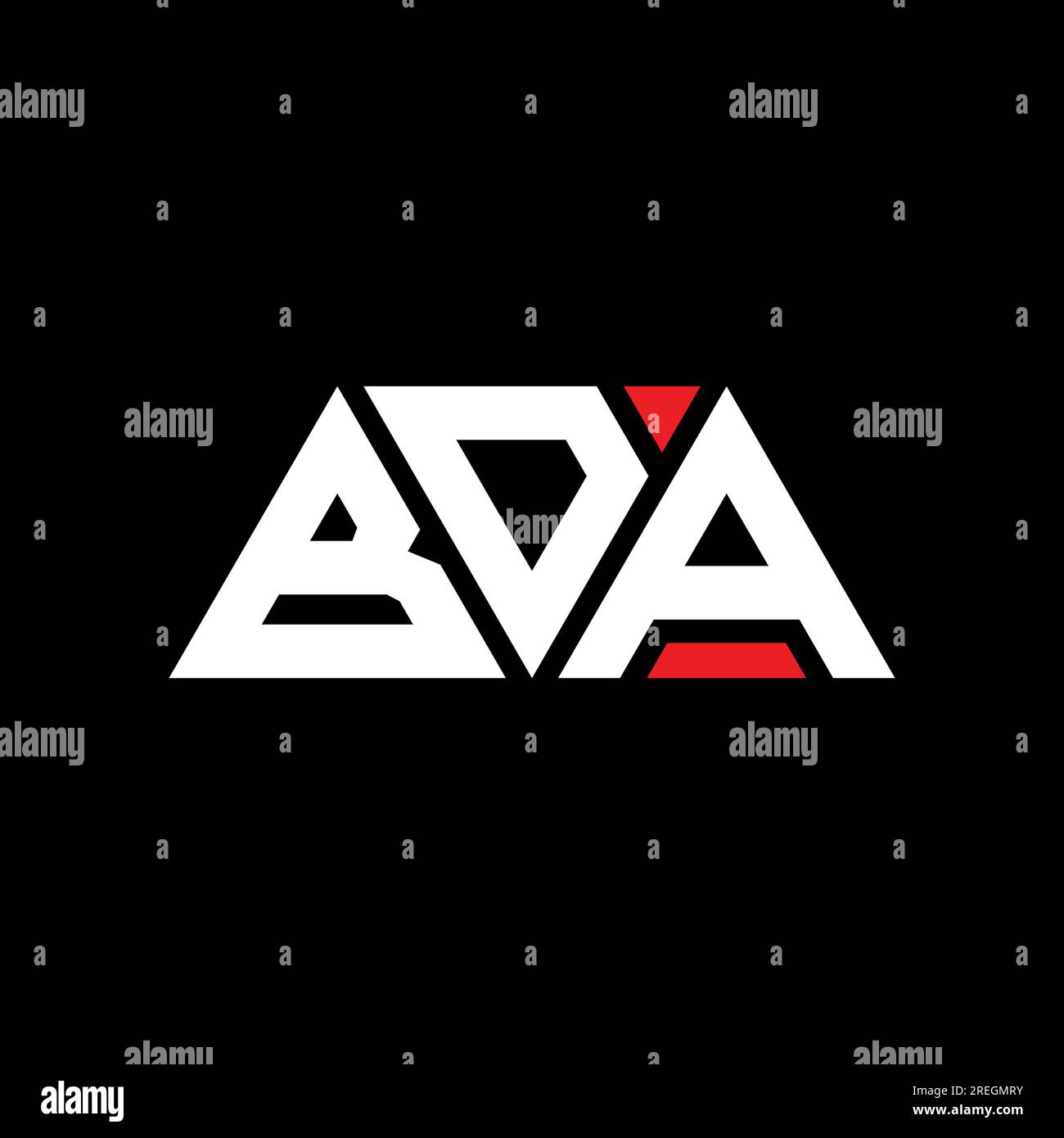 BDA triangle letter logo design with triangle shape. BDA triangle logo