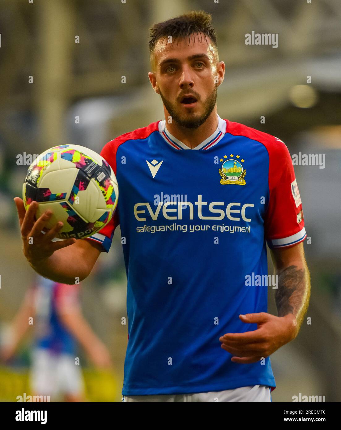 Linfield player Jack Scott - Linfield Vs Pogoń Szczecin, UEFA Europa ...