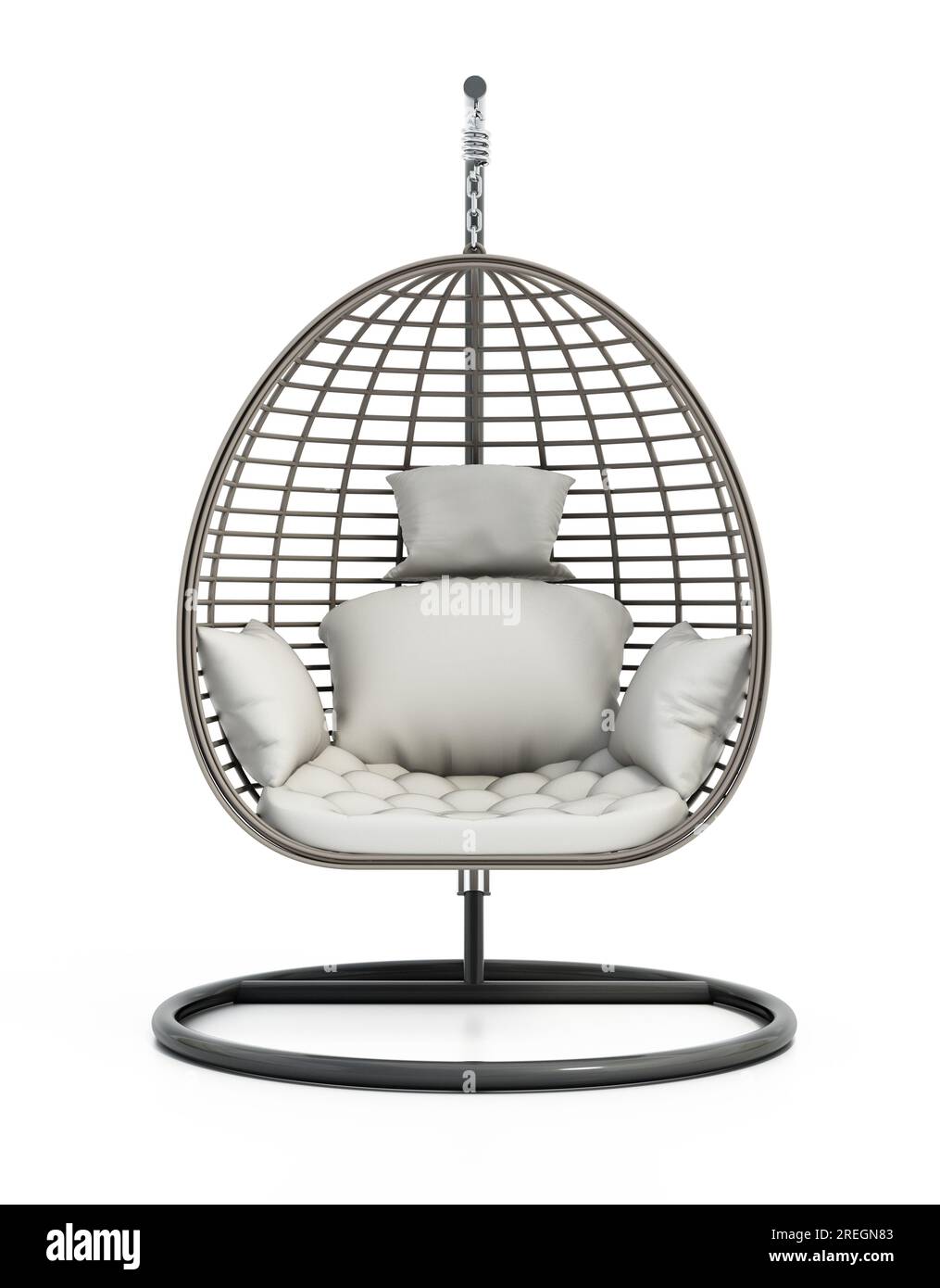 Garden swing egg chair isolated on white background. 3D illustration Stock Photo Alamy
