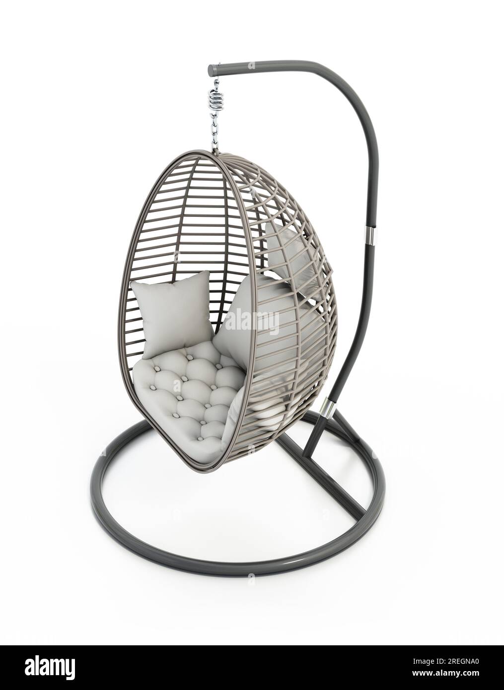 Garden swing egg chair isolated on white background. 3D illustration Stock Photo Alamy