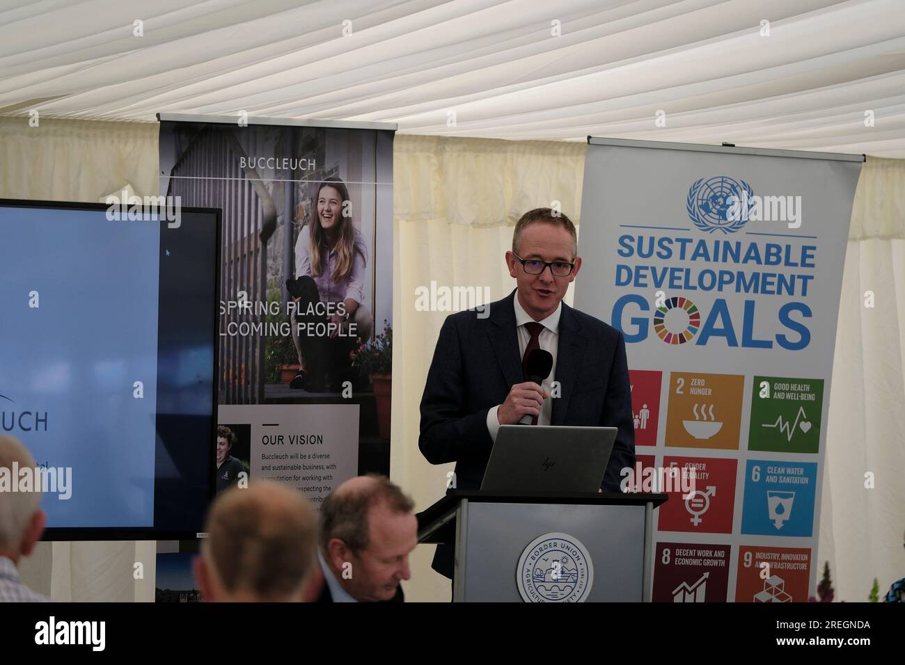 Kelso, UK. 28th July, 2023. Day One of BUAS Kelso Show. John Lamont