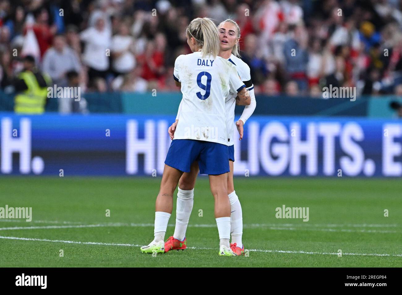 Sydney, Australia. 28th July, 2023. Rachel Daly and Alex Greenwood of ...