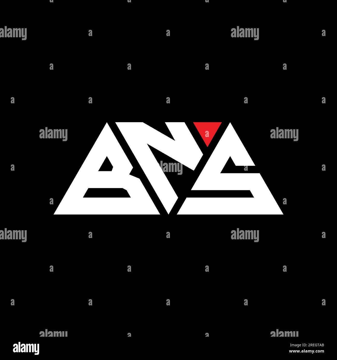 BNS triangle letter logo design with triangle shape. BNS triangle logo ...