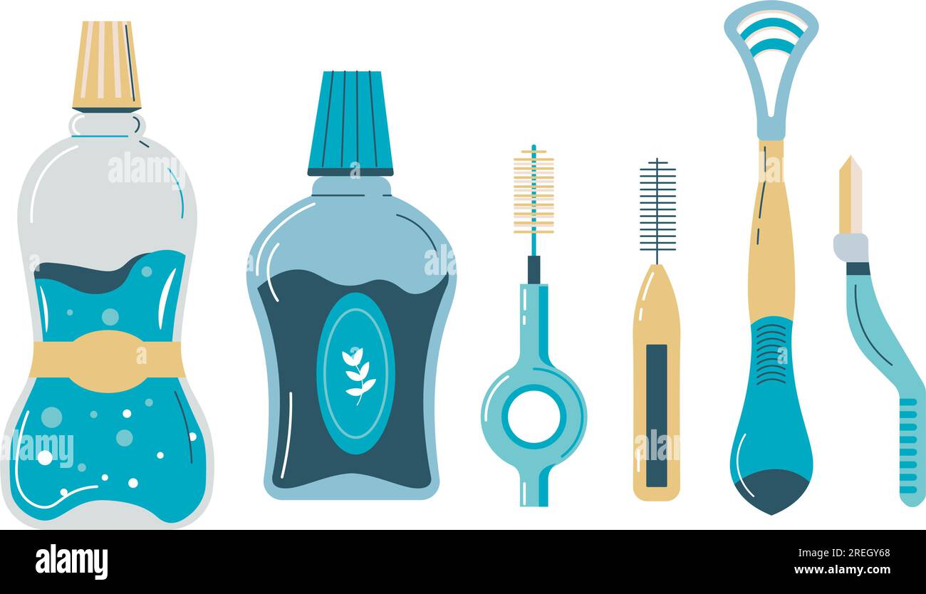 Dental and oral hygiene care and treatment, isolated bottle with