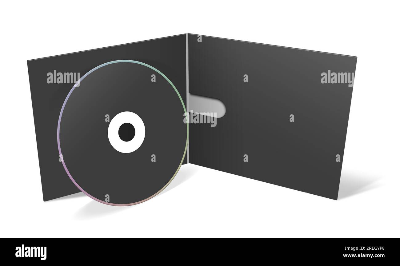 CD or DVD blank template black for presentation layouts and design. 3D
