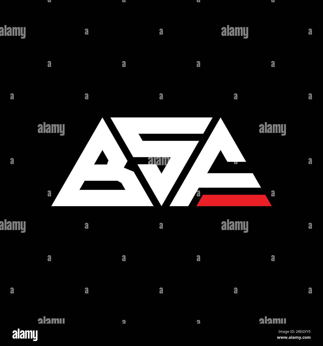 BSF triangle letter logo design with triangle shape. BSF triangle logo