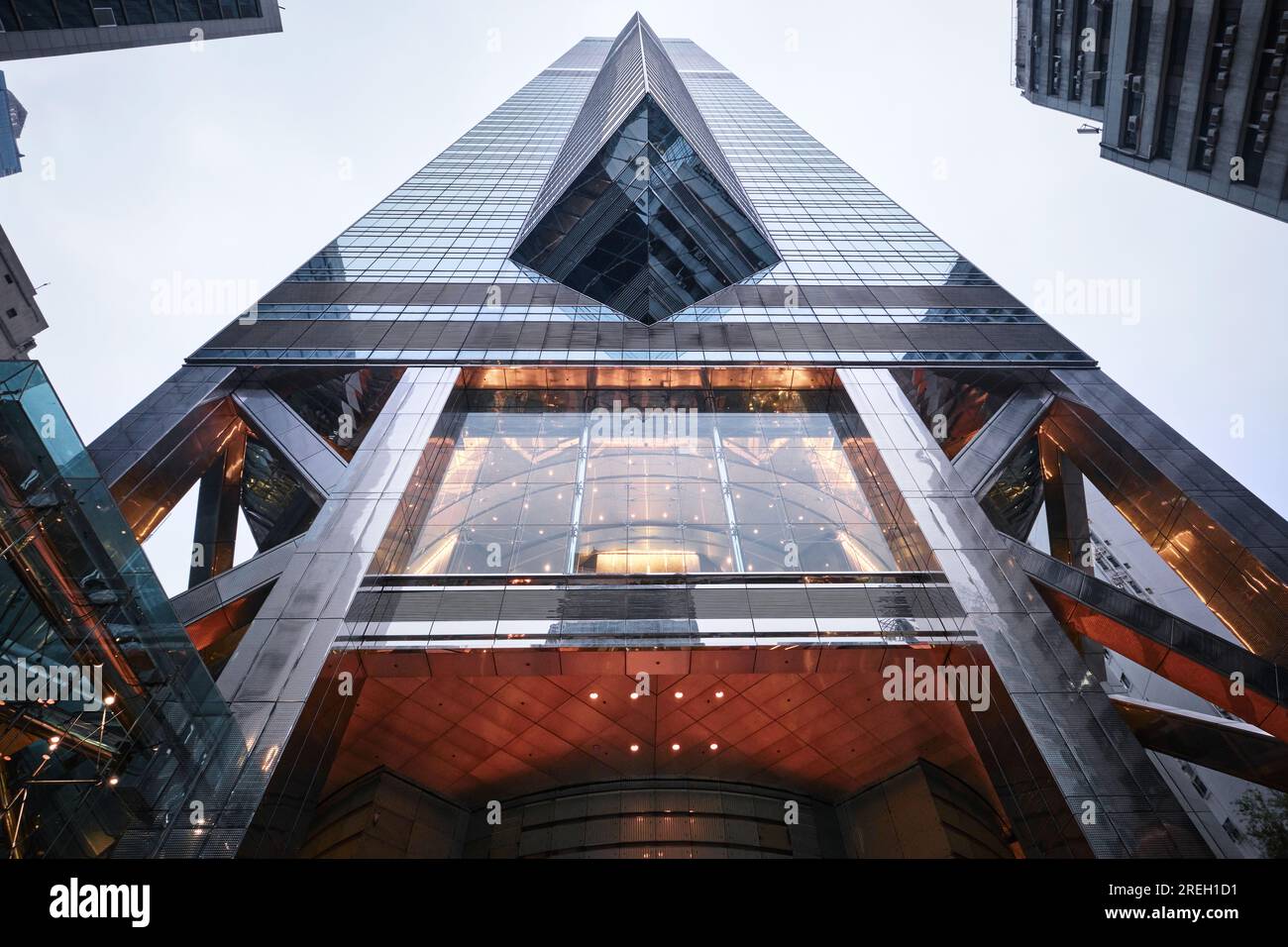 Hong Kong, China - April 24 th 2023: 'The Center' Plaza which is entirely steel-structured skyscrapper 346 m height Stock Photo