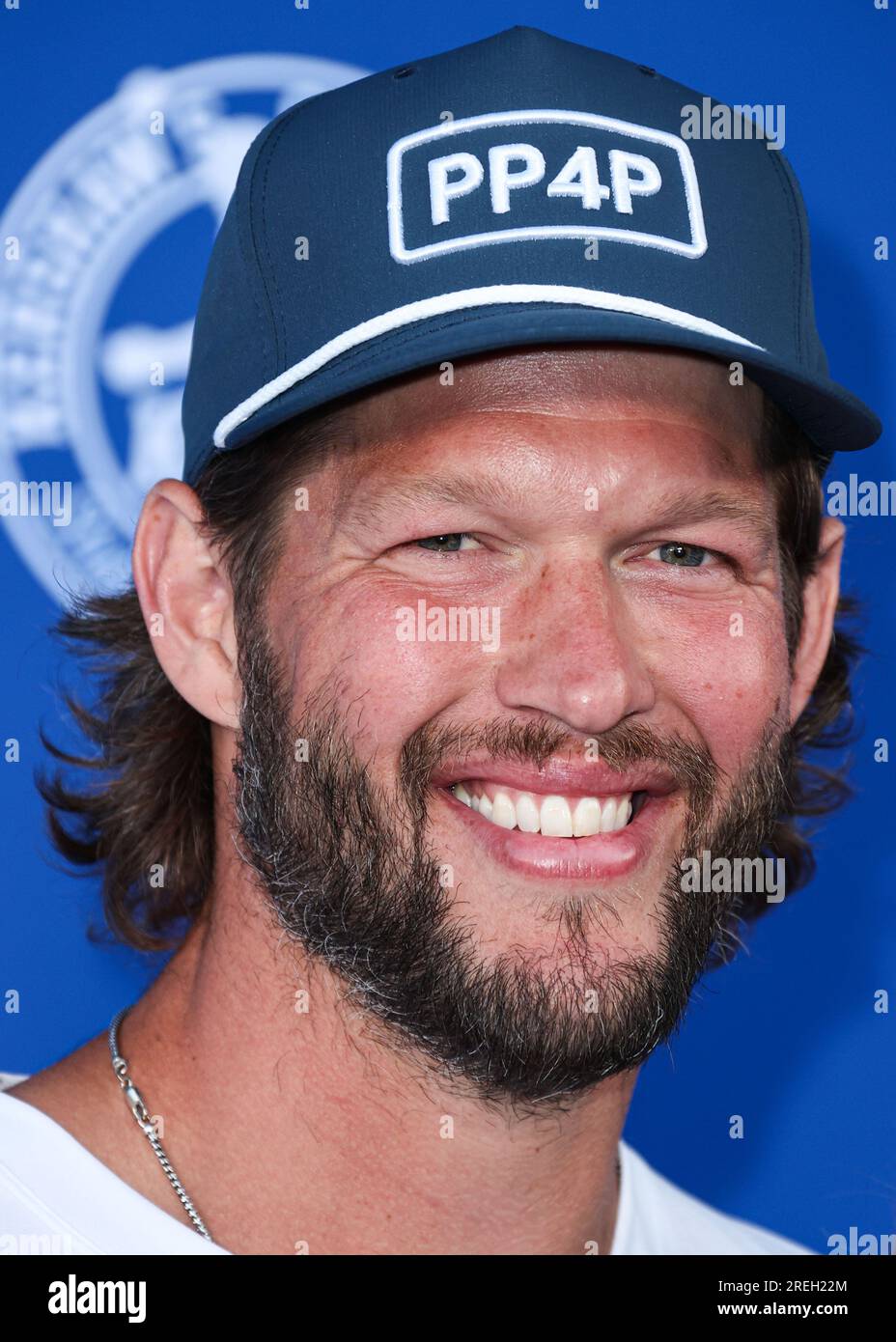 ELYSIAN PARK, LOS ANGELES, CALIFORNIA, USA - JULY 27: American professional baseball pitcher for the Los Angeles Dodgers of Major League Baseball Clayton Kershaw arrives at Kershaw's Challenge 10th Annual Ping Pong 4 Purpose 2023 Charity Event Celebrity Tournament held at Dodger Stadium on July 27, 2023 in Elysian Park, Los Angeles, California, United States. (Photo by Xavier Collin/Image Press Agency) Stock Photo