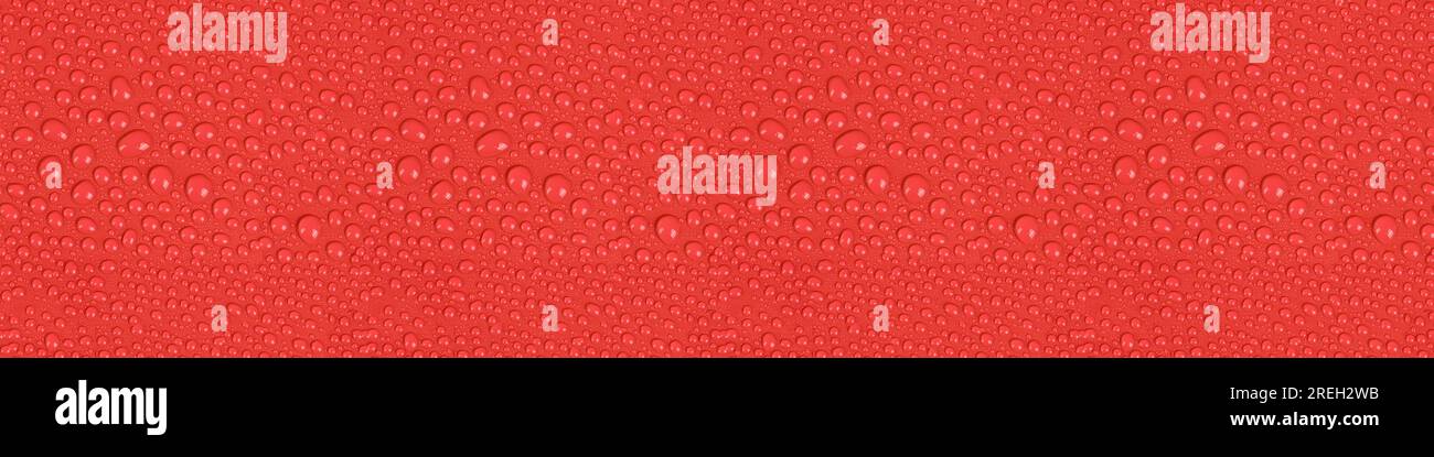 Seamless long banner, Abstract texture of water drop background. High resolution. Full depth of field. Stock Photo