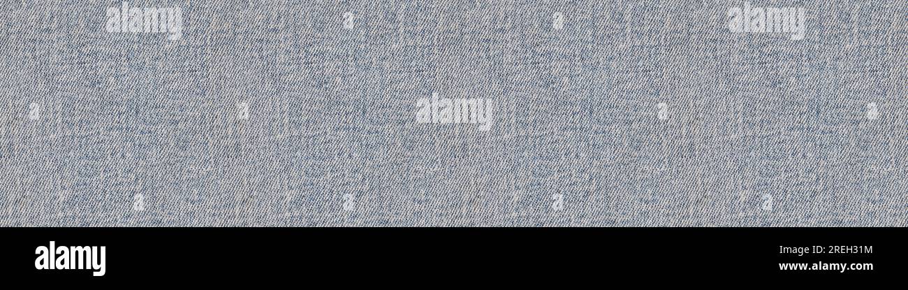 Seamless long banner, Dark Blue jeans denim texture. High resolution. Full depth of field. Stock Photo