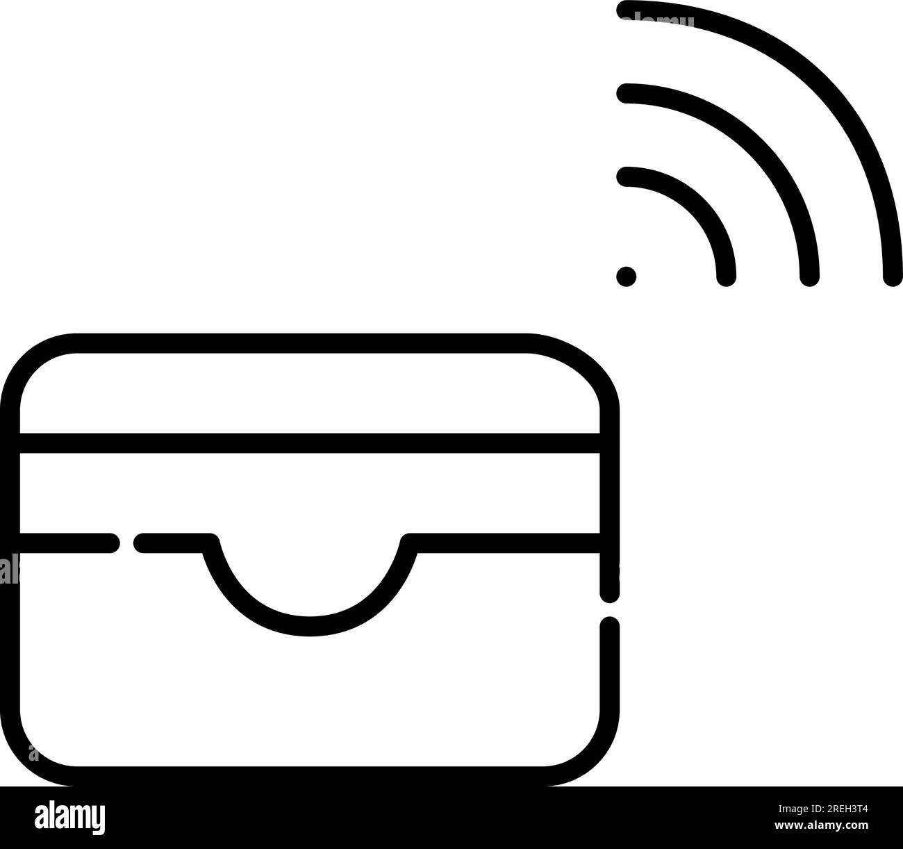 Cardholder wallet and wi-fi symbol. Contactless payment system. Pixel ...