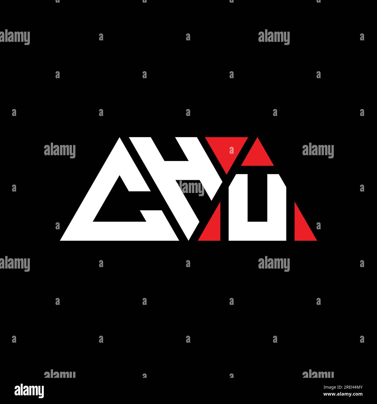 CHU triangle letter logo design with triangle shape. CHU triangle logo ...