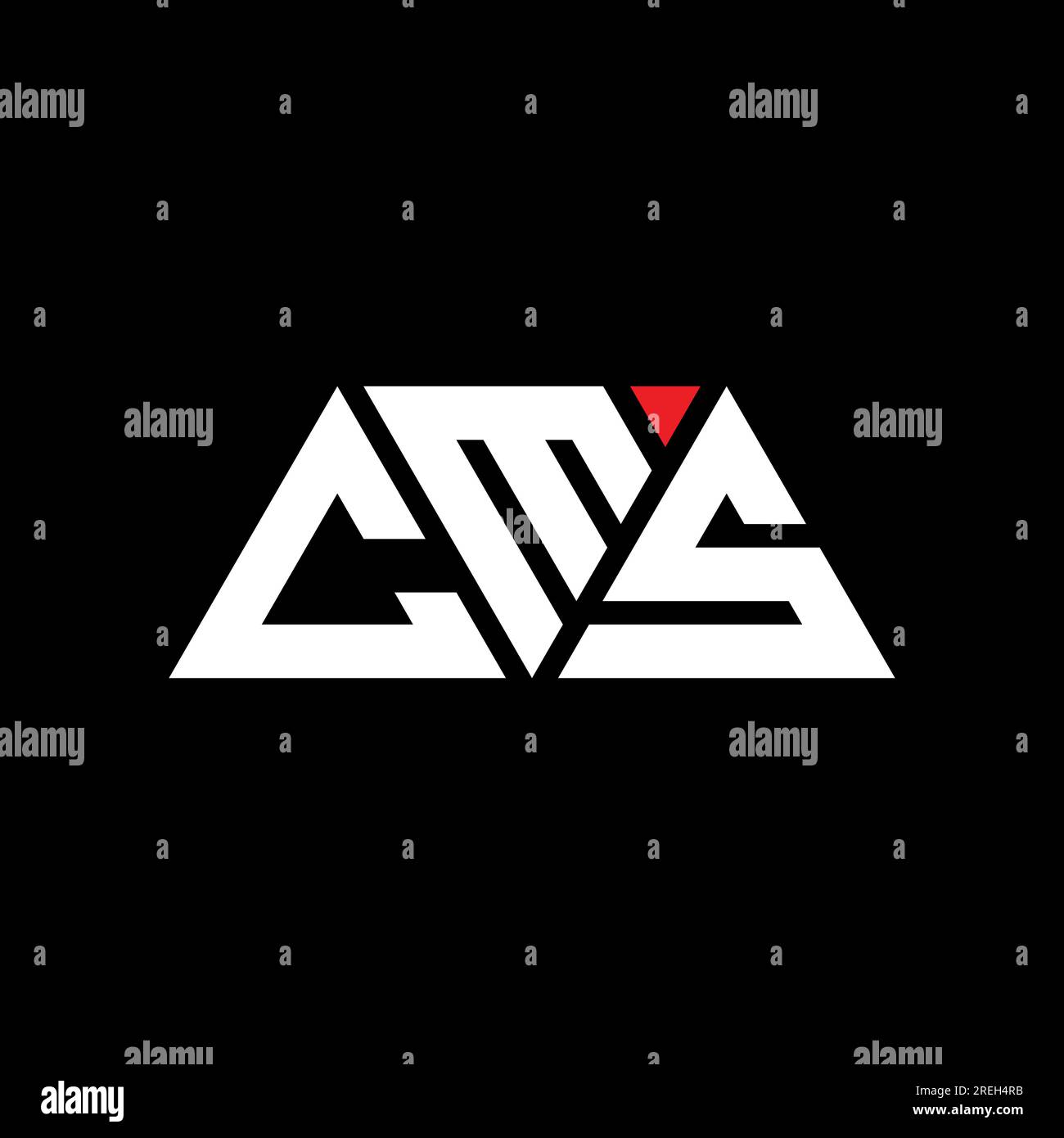 CMS triangle letter logo design with triangle shape. CMS triangle logo