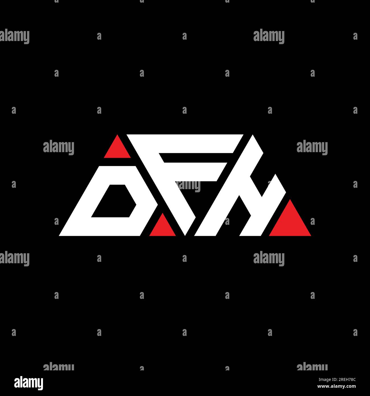 DFH triangle letter logo design with triangle shape. DFH triangle logo