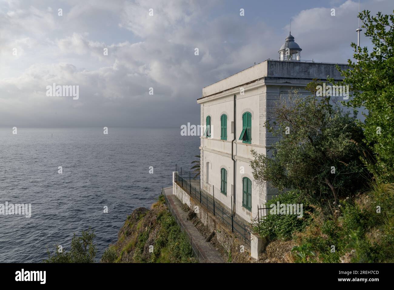 Faro lighthouse near Portofino Stock Photo