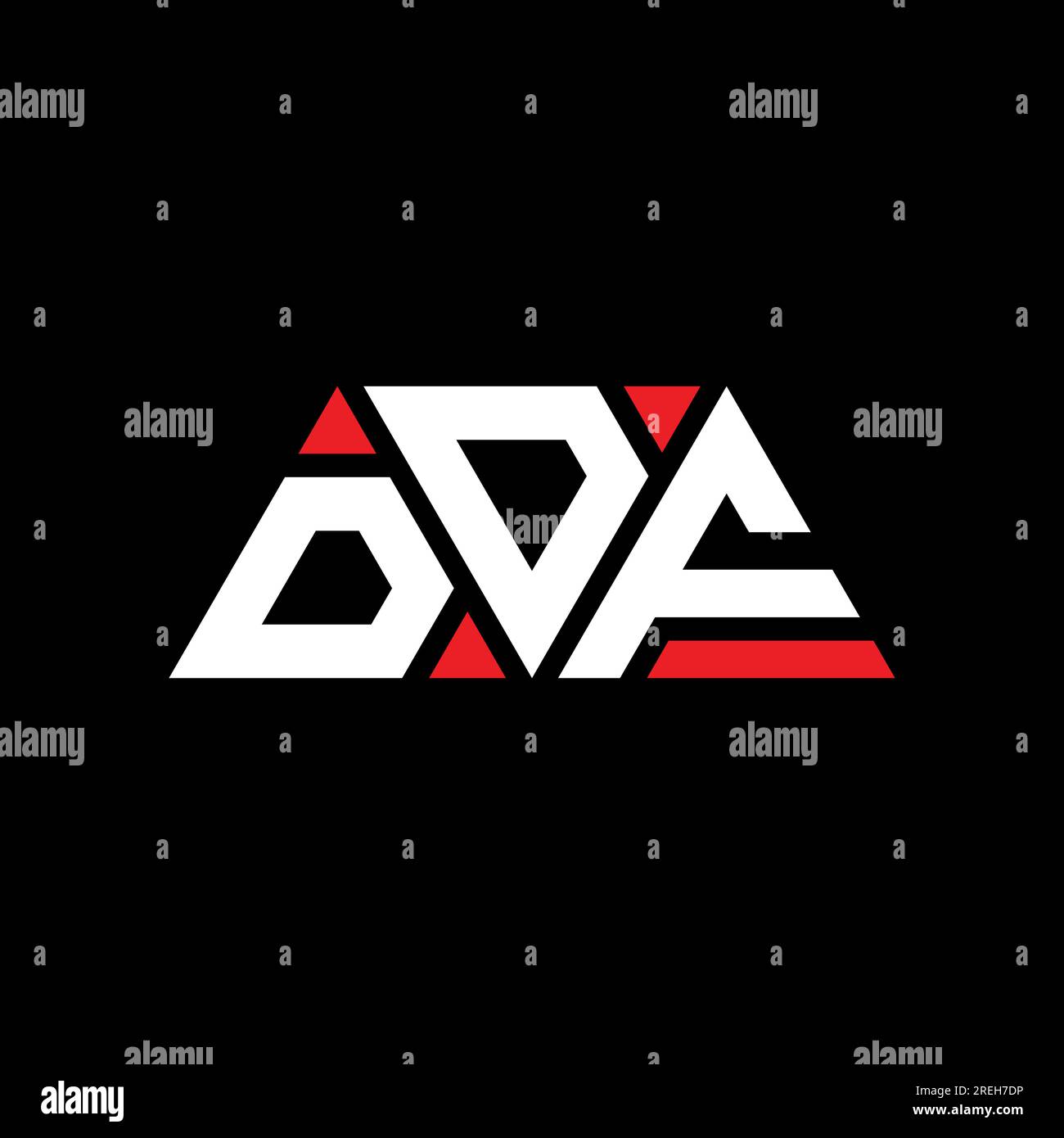 DDF triangle letter logo design with triangle shape. DDF triangle logo