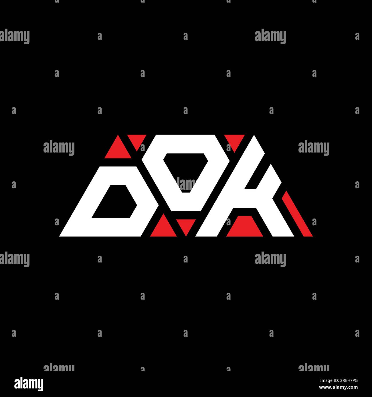 DOK triangle letter logo design with triangle shape. DOK triangle logo ...