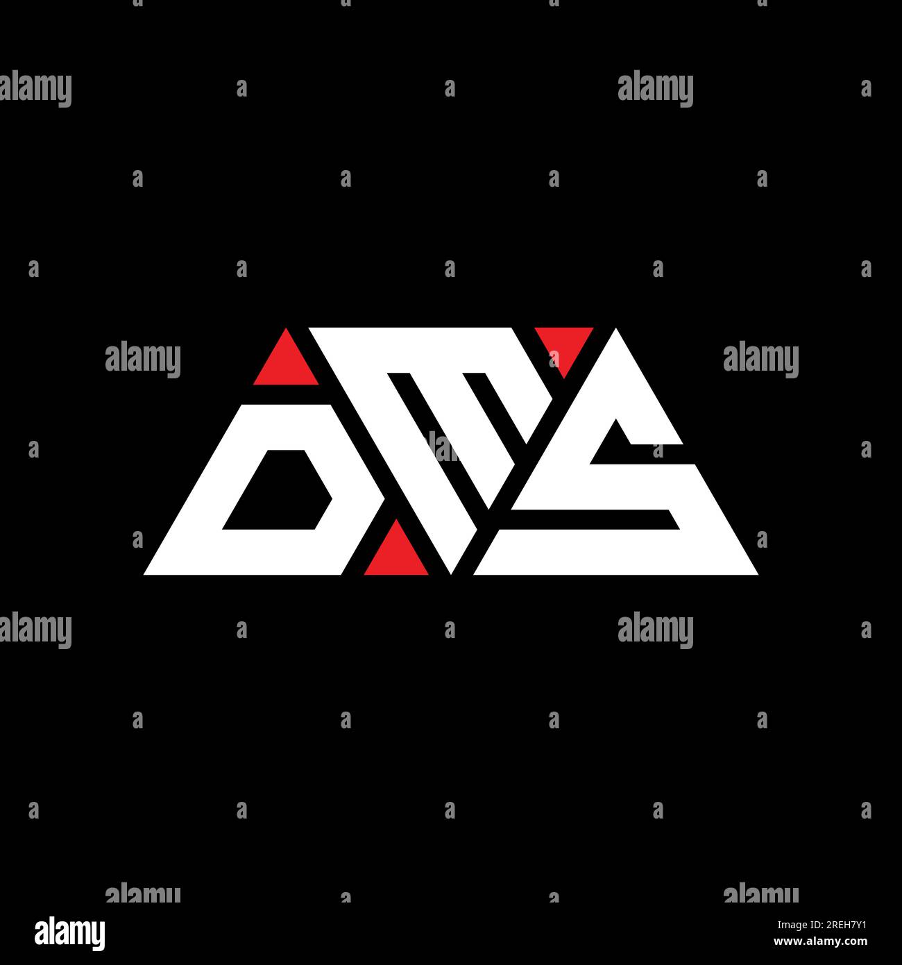 DMS triangle letter logo design with triangle shape. DMS triangle logo ...