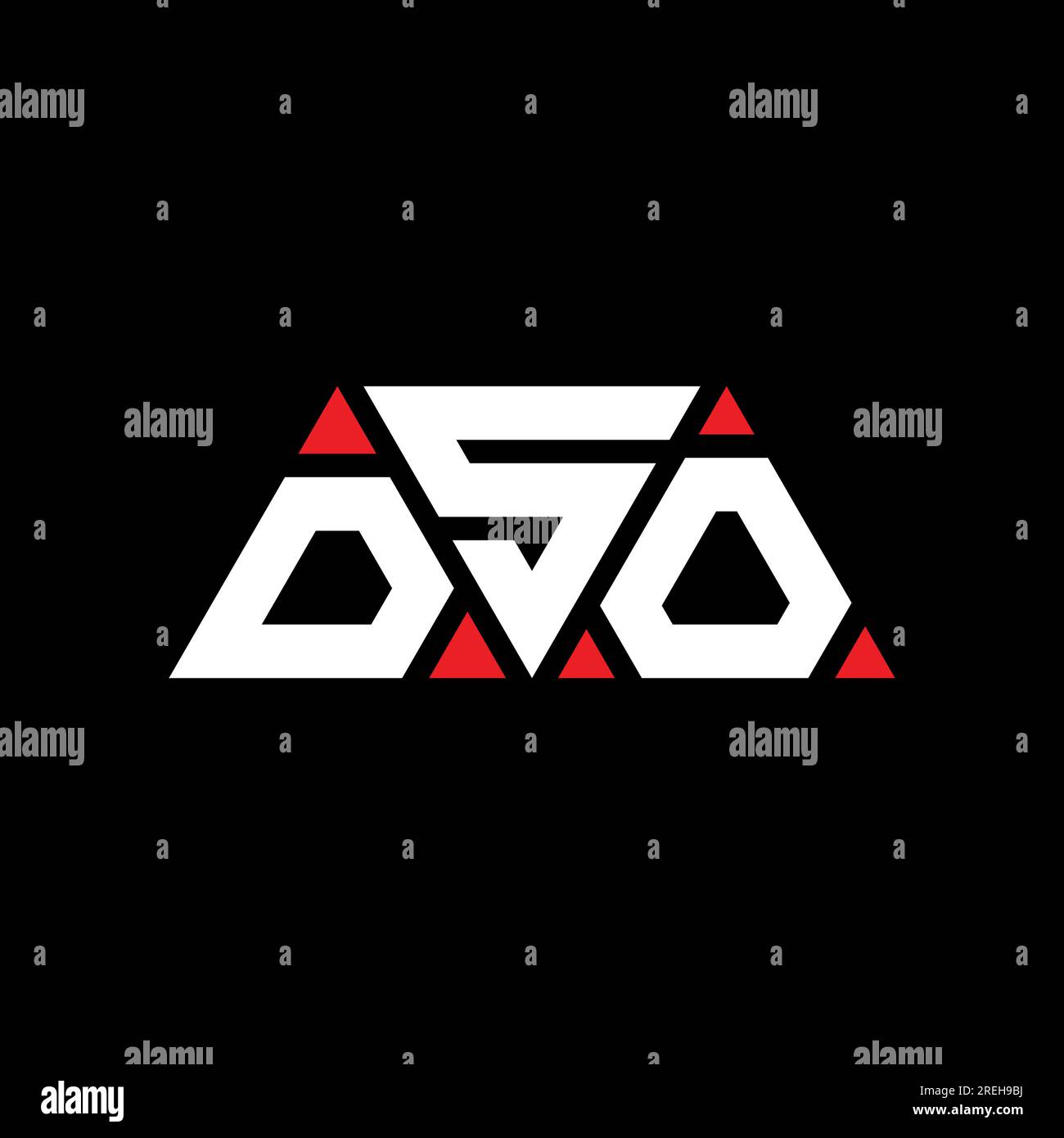 DSO triangle letter logo design with triangle shape. DSO triangle logo