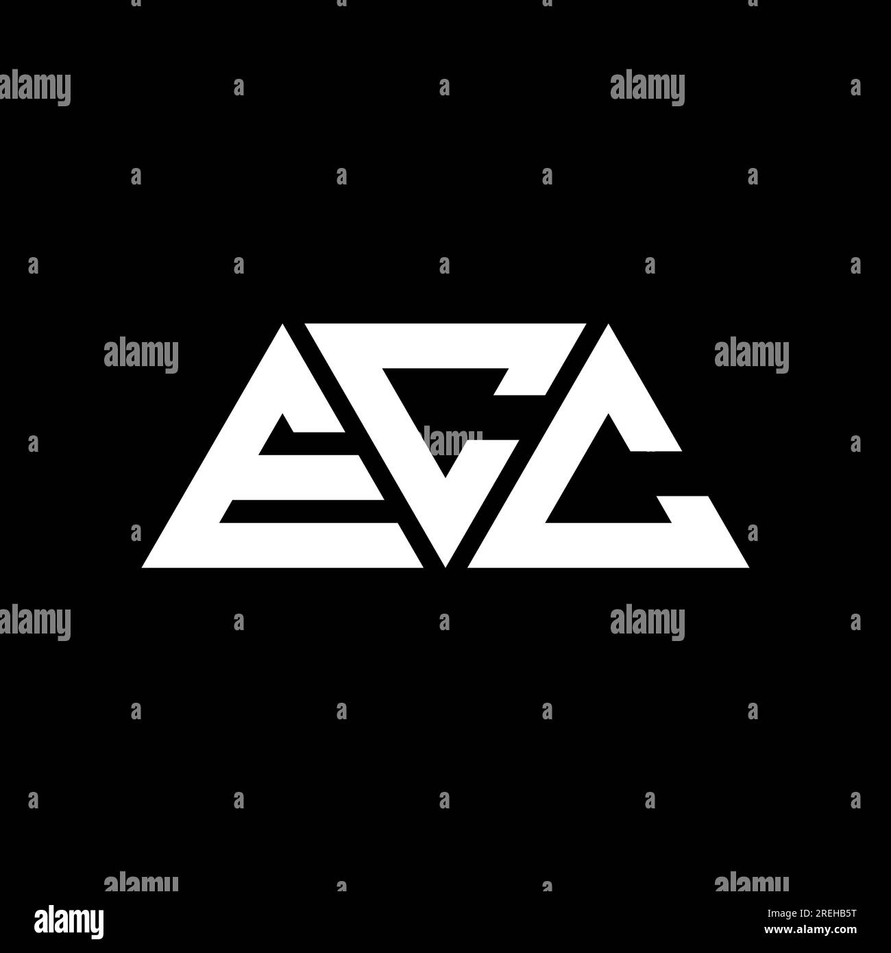 ECC triangle letter logo design with triangle shape. ECC triangle logo design monogram. ECC triangle vector logo template with red color. ECC triangul Stock Vector