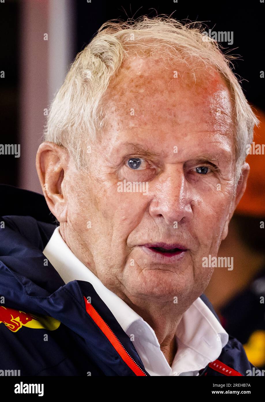 SPA - 28/07/2023, SPA - Helmut Marko (Red Bull Racing) during the 1st free practice session at Circuit de Spa-Francorchamps in the run-up to the Grand Prix of Belgium. ANP SEM VAN DER WAL Credit: ANP/Alamy Live News Stock Photo
