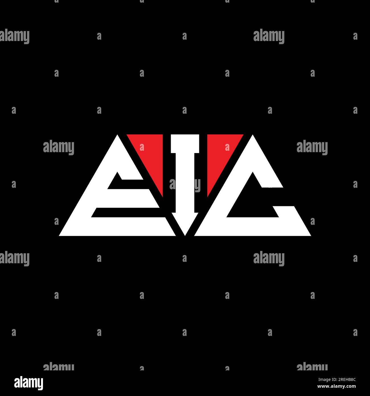EIC triangle letter logo design with triangle shape. EIC triangle logo